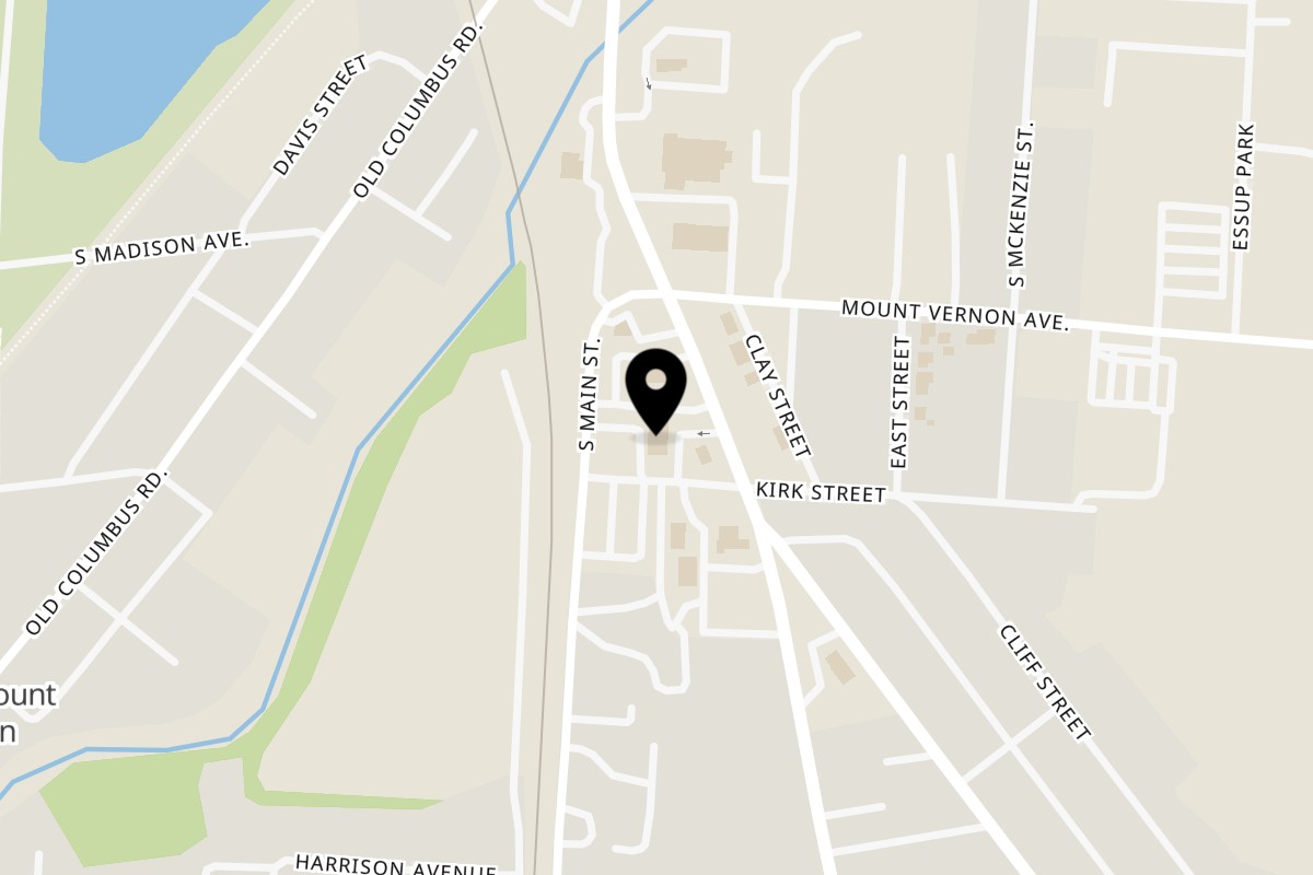 Map showing the location of Southside Diner on 620 S Main St in Mt Vernon